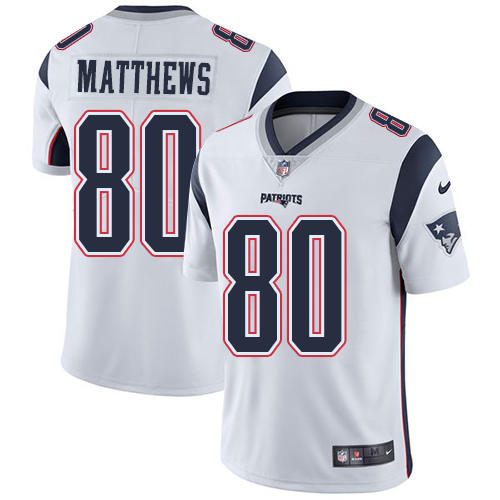 Nike Patriots #80 Jordan Matthews White Men's Stitched NFL Vapor Untouchable Limited Jersey - Click Image to Close